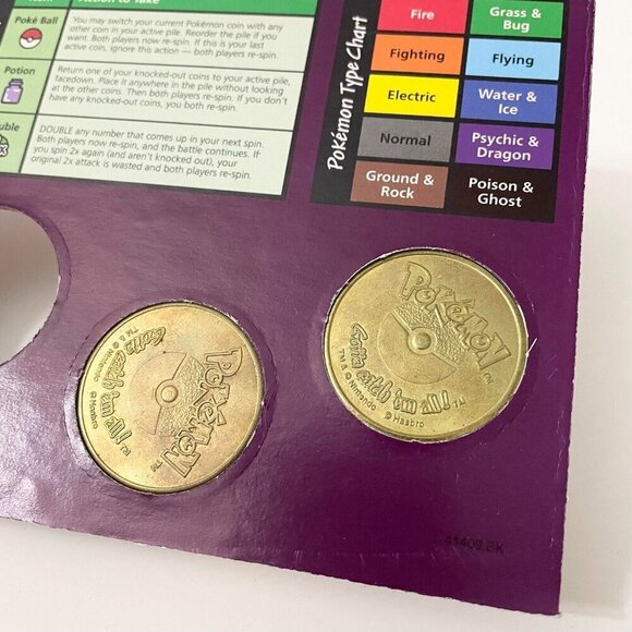 Vtg 1999 Hasbro Pokemon Battling Coin Game Incomplete Missing Coin - Picture 13 of 16